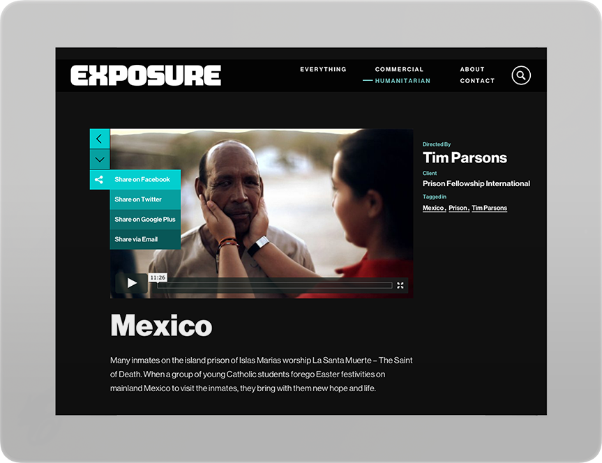 Exposure on tablet