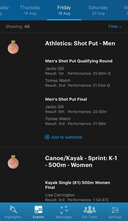 NZ Olympic Team App